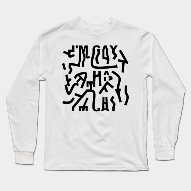 Hidden Message || I'm Gay || Black Long Sleeve T-Shirt by SimpleSocks